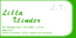 lilla klinder business card